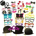 Yuio Set de accesorii foto 58 piese mustăți buze ochelari cravată pălării bărbi pentru cabine foto