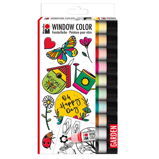 Marabu Window Color Garden Set culori ferestre, 10x25 ml