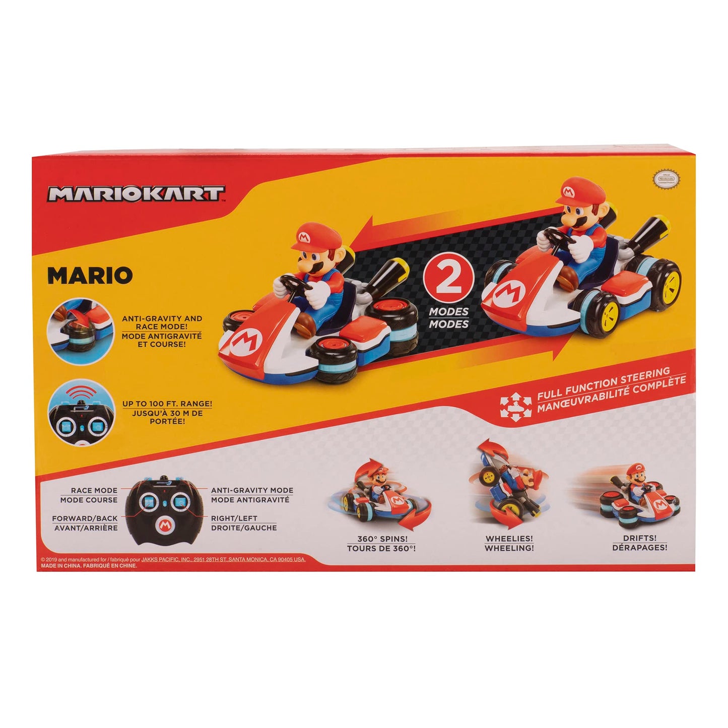 Nintendo Super Mario – Masinuta cu Telecomandă Mario Kart cu Mod Antigravitație – Realizează Acrobatii, Derapaje, Trucuri și Rotiți de 360 de Grade Masina RC