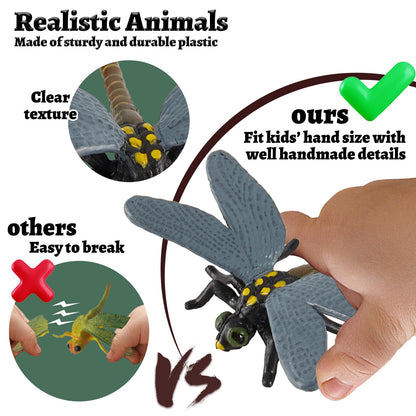 TOEY PLAY Set 36 Figurine Animale, Dinozauri, Insecte
