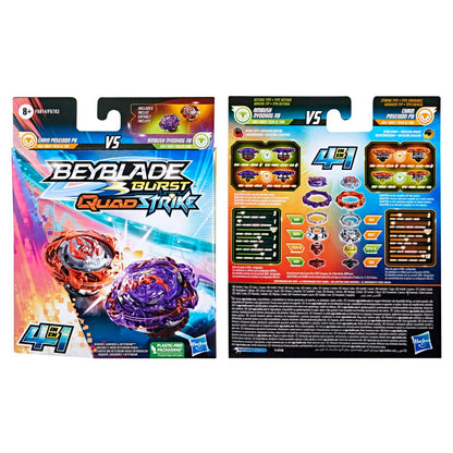 Set 2 jucarii Beyblade Burst QuadStrike Ambush Nyddhog N8 și Chain Poseidon P8 Multicolor