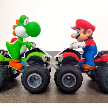 Carrera 370200996X Quad cu telecomandă Mario Kart pentru copii și adulți cu licență originală și experiență de condus precisă și captivantă