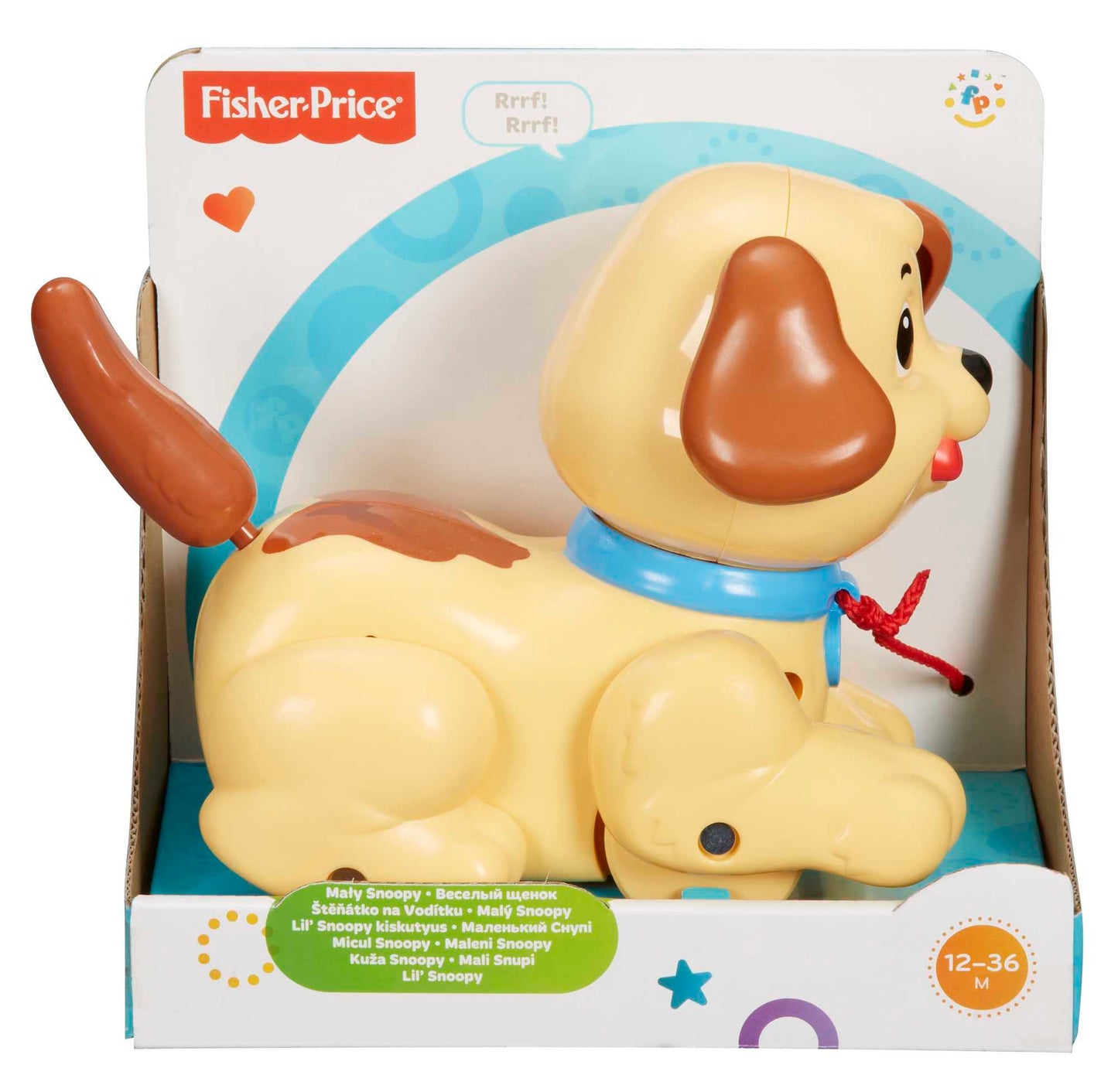 Fisher-Price H9447 Set de joacă cu cățeluș tras de sfoară cu sunete amuzante de la 12 luni