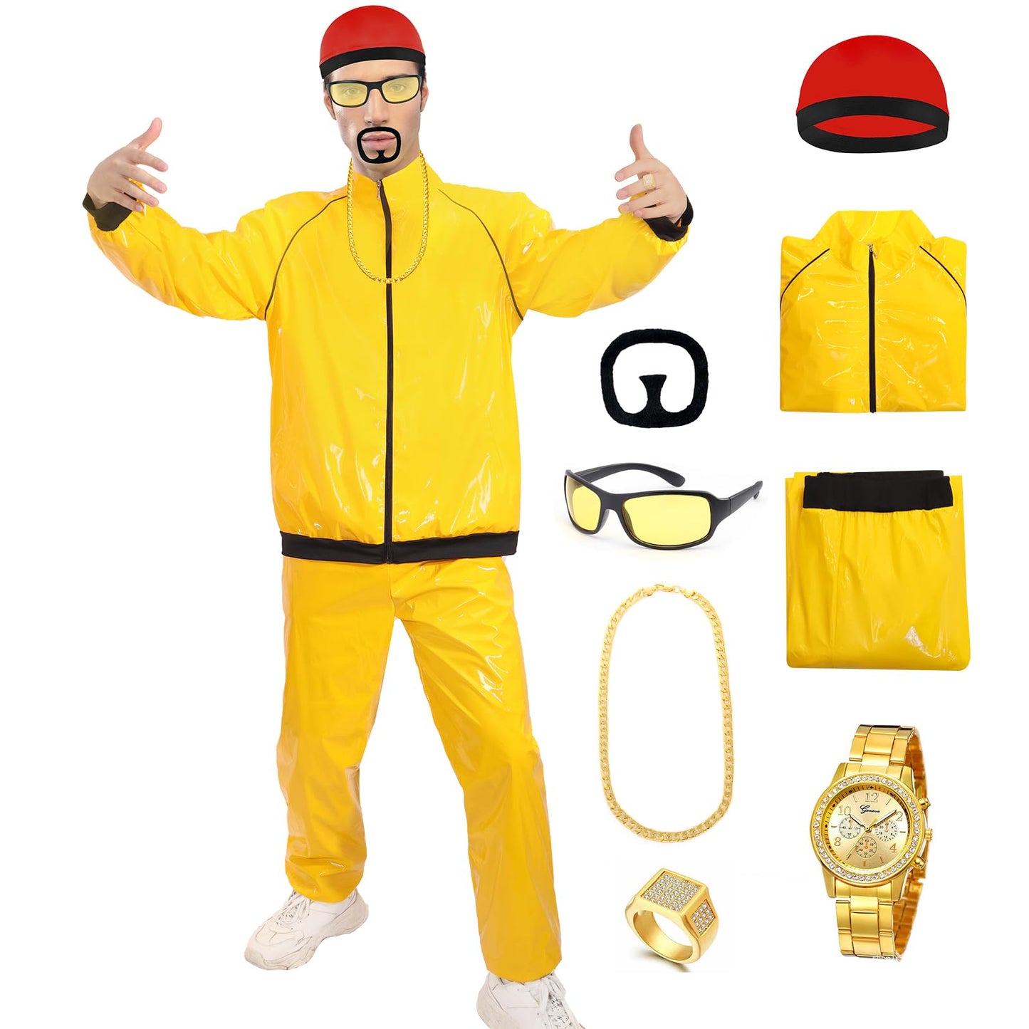 Mprocen Costum Rapper Retro, 8 piese, adulți