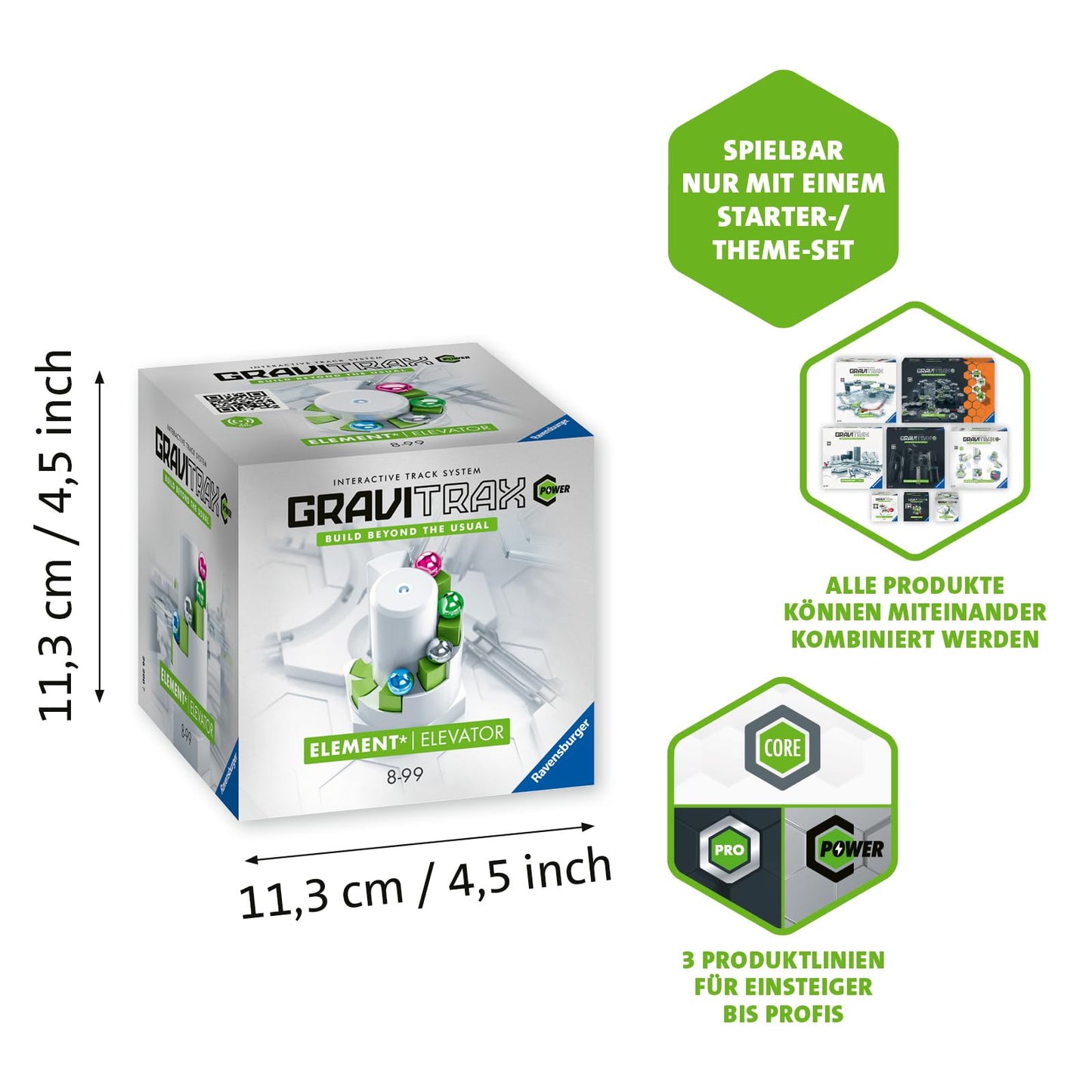 Elevator GraviTrax Power Ravensburger - Accesoriu electronic pentru trasee cu bile, recomandat copiilor de la 8 ani.