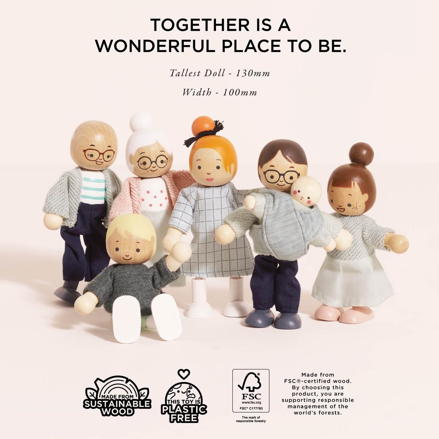 Le Toy Van P053 Set păpuși din lemn Familia Mea, 3+ ani