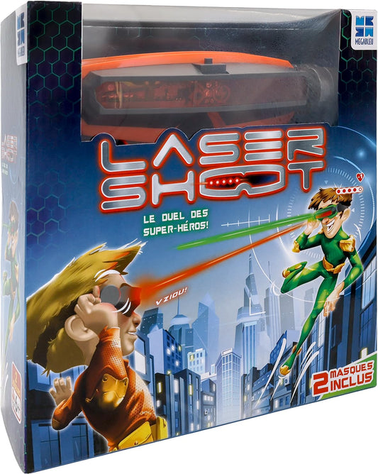 MEGABLEU - Laser Shoot - Jocuri Laser pentru Copii - Jocuri de Tir - Jocuri de Combat pentru Interior/Exterior - 2 Măști Laser Incluse - Cadou Interactiv - Joc în Aer Liber - De la 6 Ani - Versiune în Limba Română