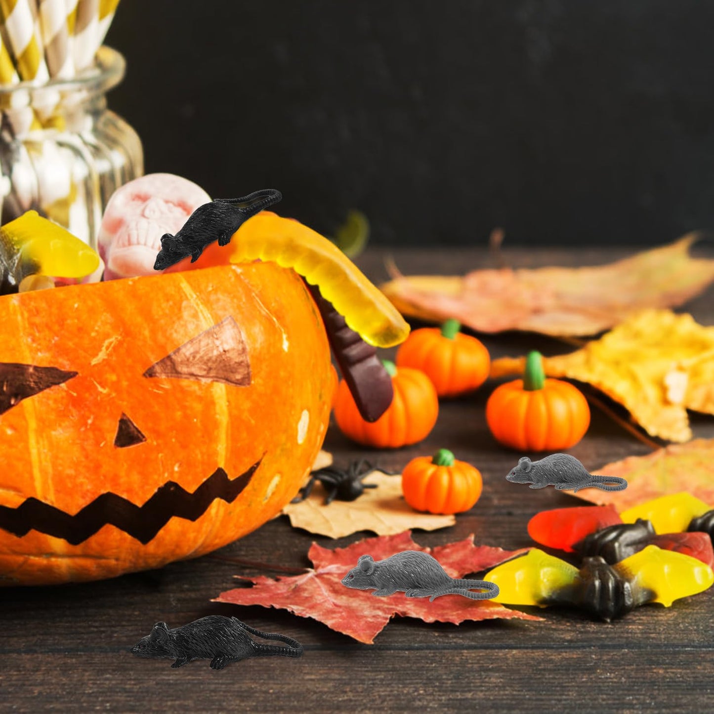 Tomaibaby Model de șoareci din plastic realist, decor Halloween, 20 bucăți