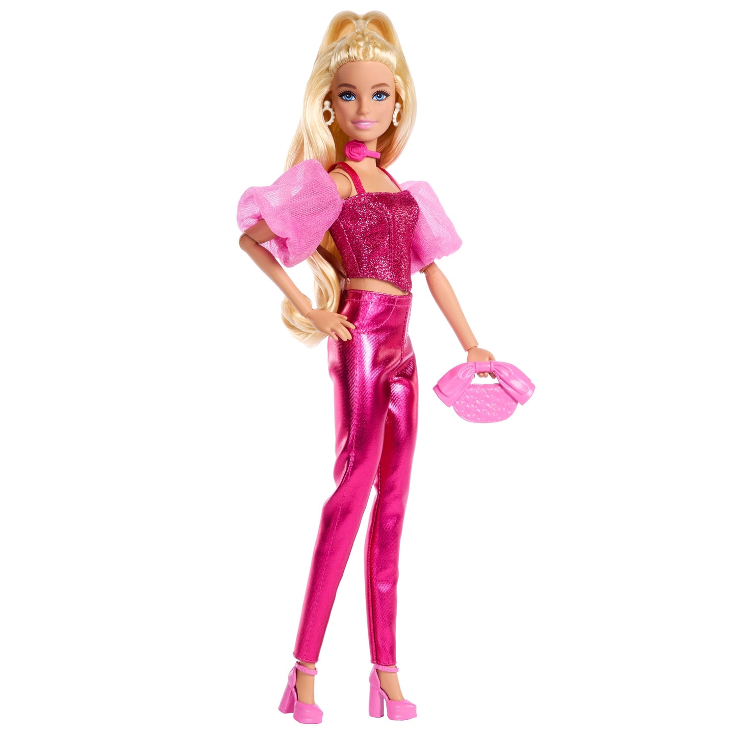 Barbie Deluxe Style Păpușă Ținută Metalizată Roz, JFP40