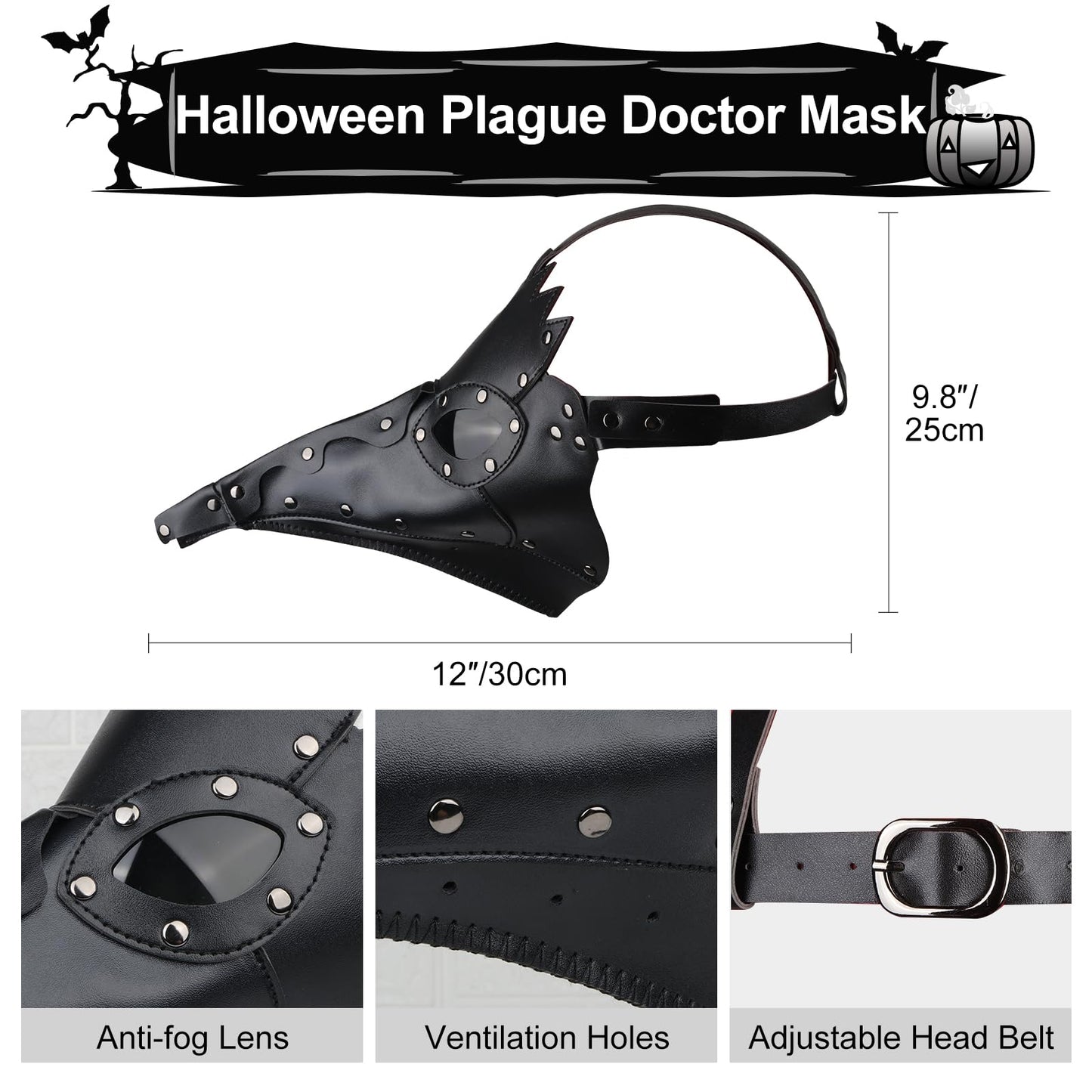 Kungfu Mall Set Mască Doctor Ciuma 4-in-1, Halloween