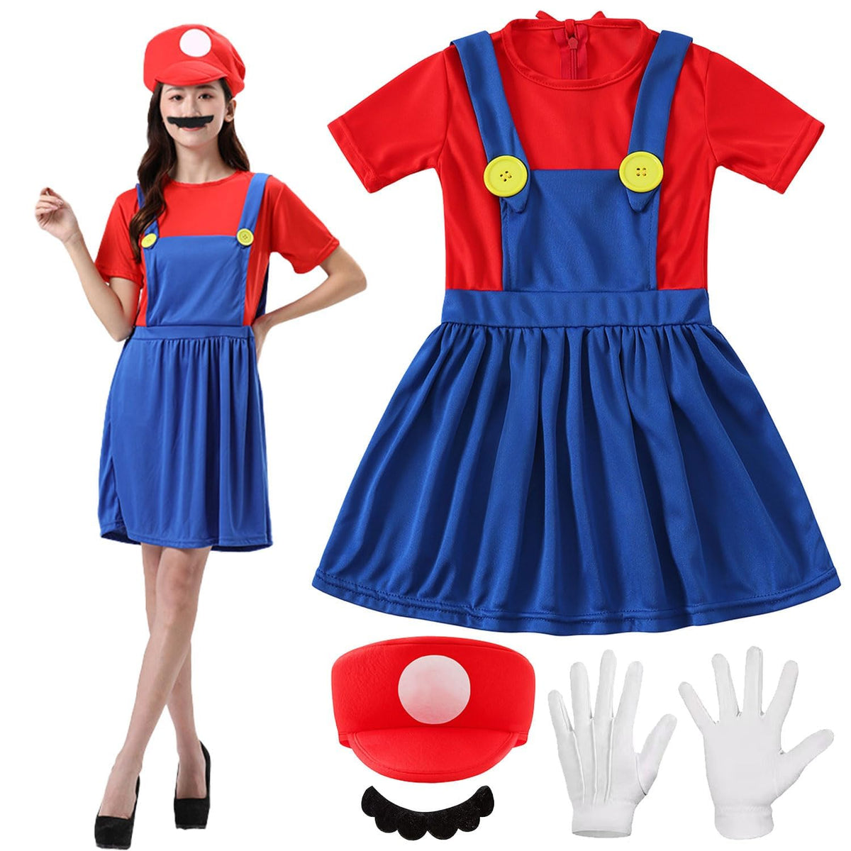 Shengruili Costum Luigi Mario Bros, pentru femei