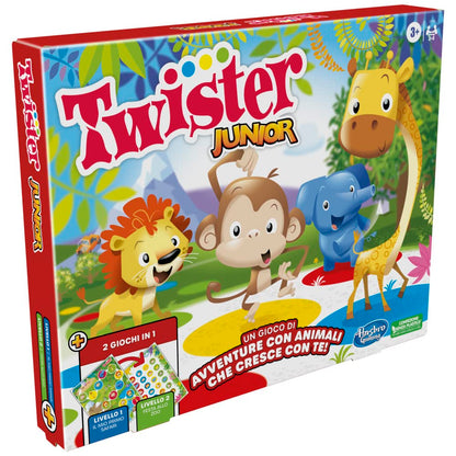 Twister Junior - Hasbro Gaming - Covor de joc dublu față - 2 jocuri în 1 - Joc de petrecere pentru băieți și fete