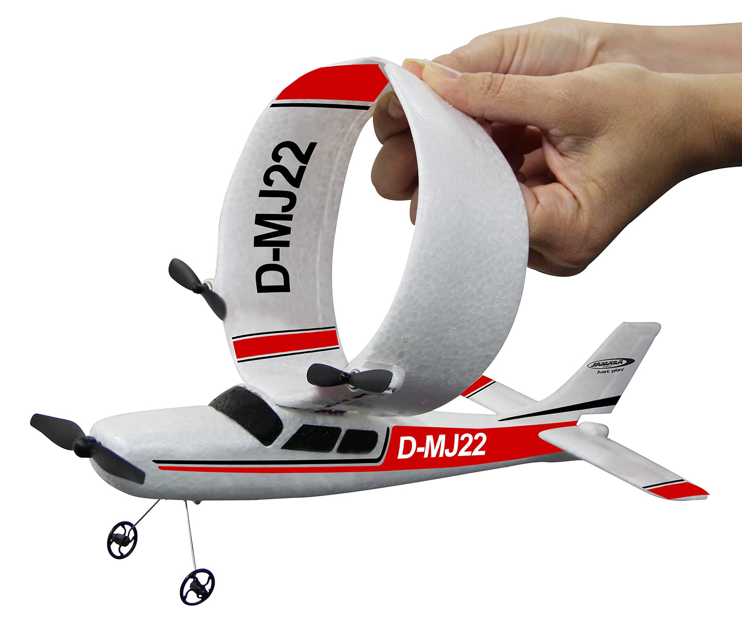 JAMARA Cessna 182 Avion cu telecomandă 2,4GHz Gyro 2CH – stabilizare zbor, ușor de folosit de la 16 ani (alb)
