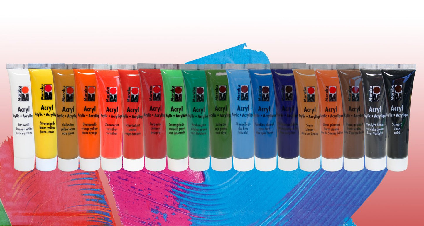 Set 18 tuburi vopsea - Basic Acrylic Paint, 648ml