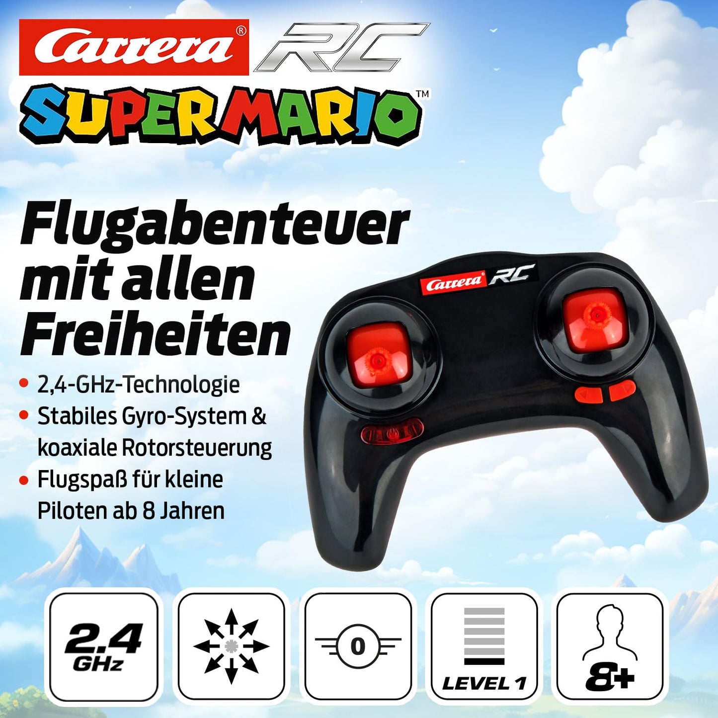 Figurina zburatoare Carrera Super Mario, Plastic, Cu telecomanda, Multicolor