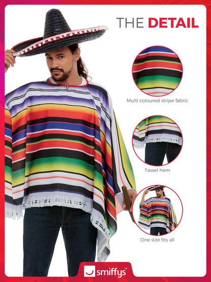 Smiffy's Poncho multicolor