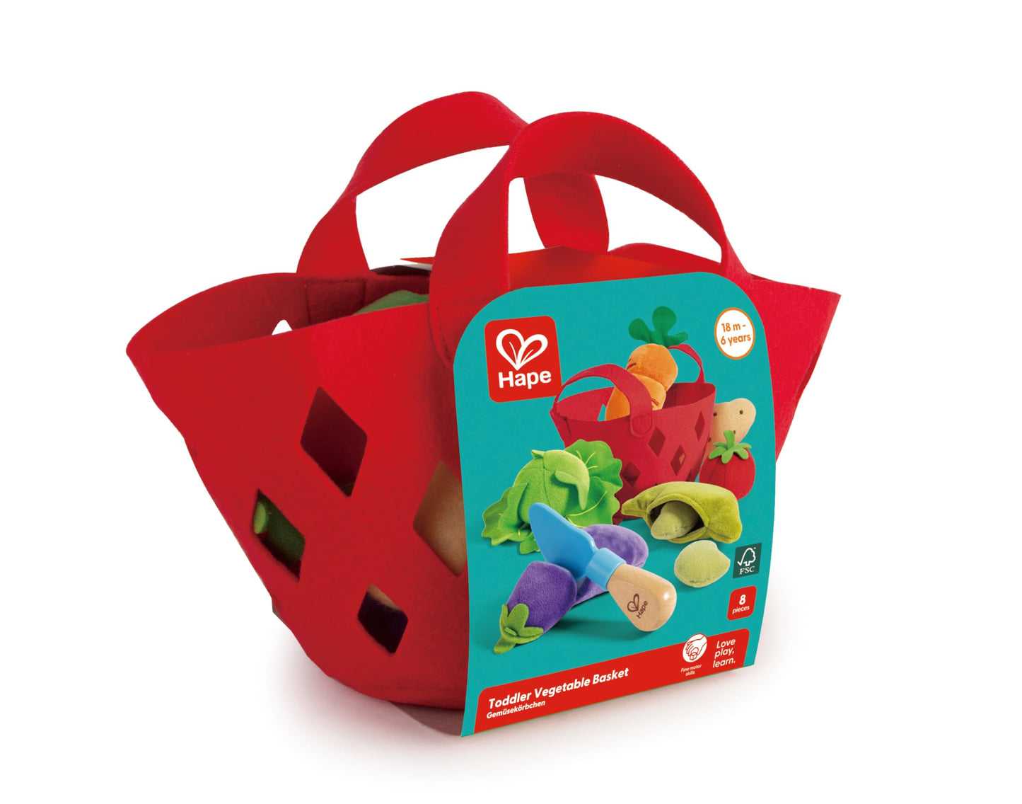 Hape Set Legume din Textil, 8 piese, 18+ luni