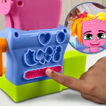 Set de Joacă Play-Doh Frizerie cu 6 Cutii, Jucărie de Rol pentru Fete și Băieți de la 3 Ani