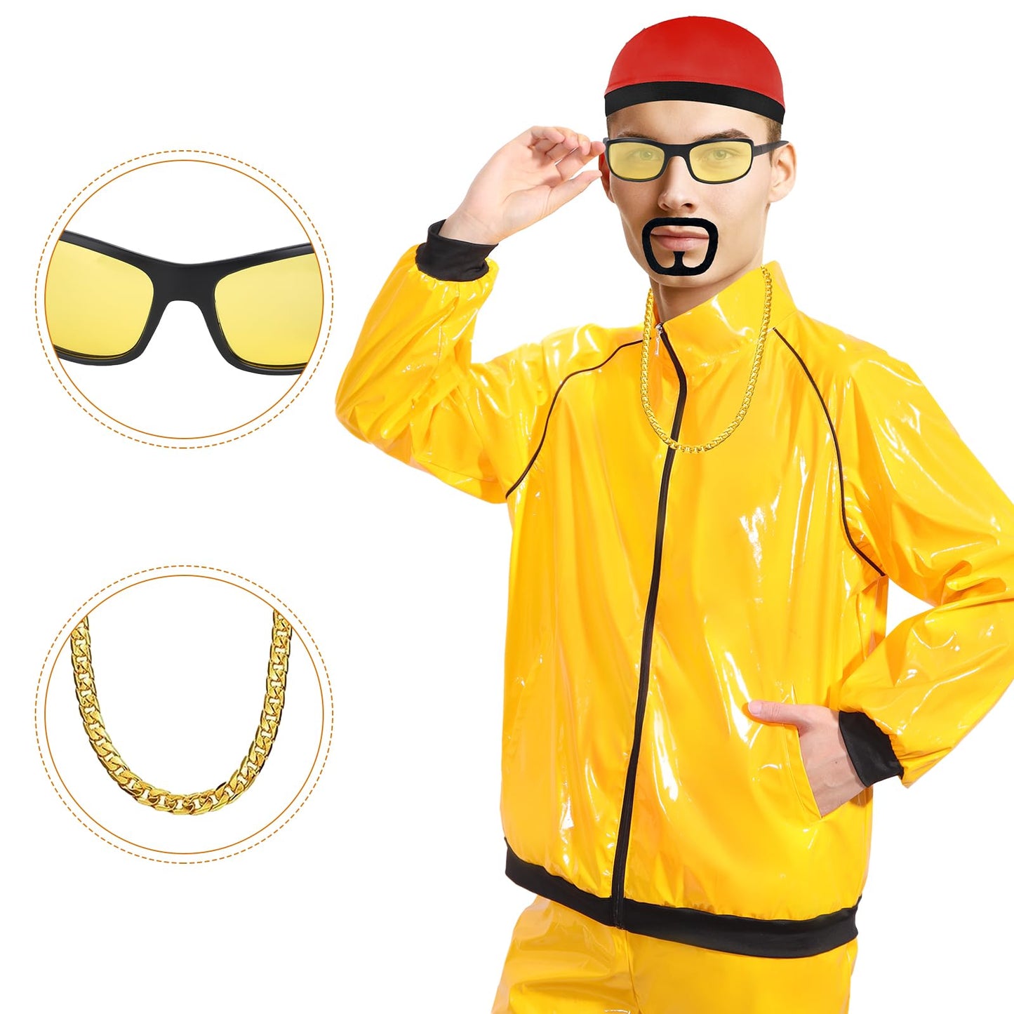 Mprocen Costum Rapper Retro, 8 piese, adulți