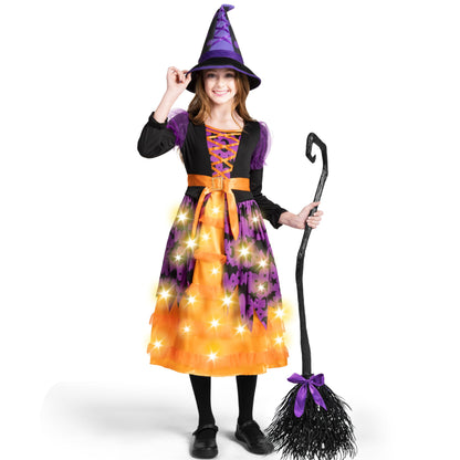 Spooktacular Costum vrajitoare cu LED, portocaliu