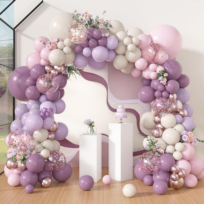 Balloon Garland Girlandă Baloane Roz Lila, 116 buc.