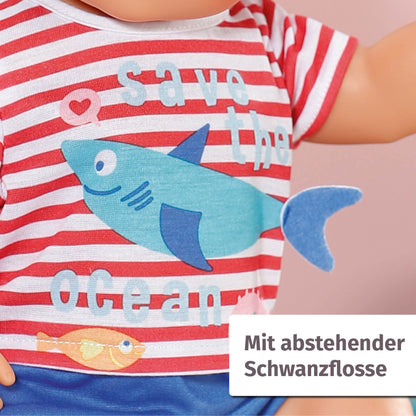 Pijamale de baie BABY born cu saboți, costum întreg în design de marinar pentru păpuși de 43 cm, 834268 Zapf Creation