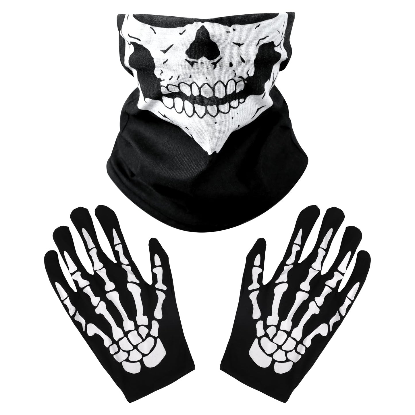 BOXOB Set Mănuși Schelet și Mască Craniu, Halloween
