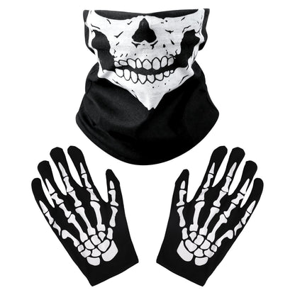 BOXOB Set Mănuși Schelet și Mască Craniu, Halloween