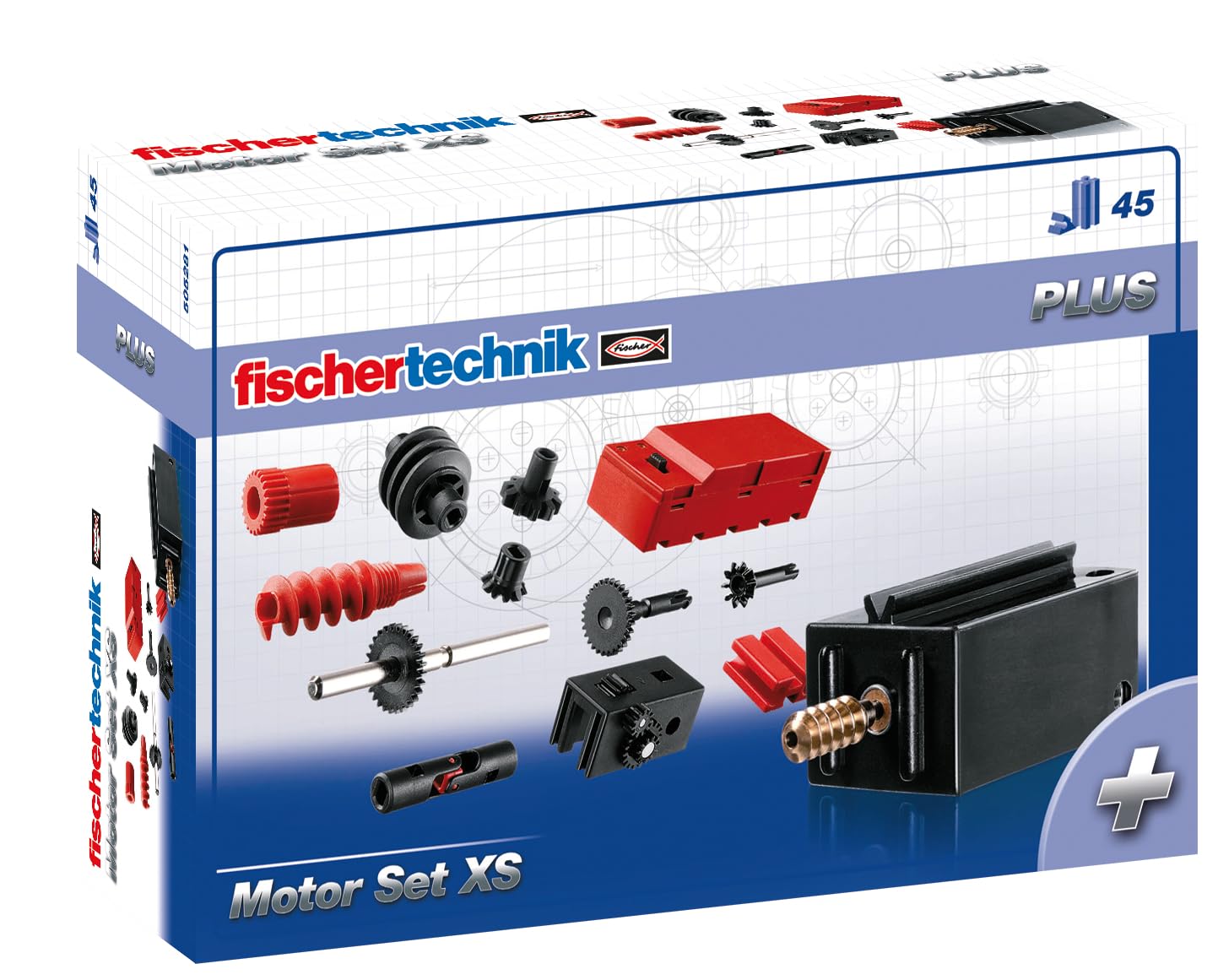 fischertechnik PLUS Motor Set XS Set de construcție cu motor compact 45 piese de la 3 ani