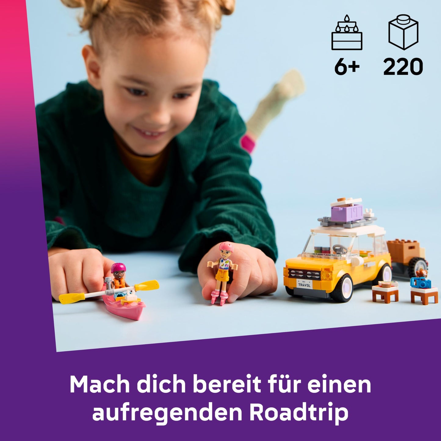 LEGO Friends 42659 Set de construcție Mașină de călătorie cu remorcă 220 piese 6+ ani