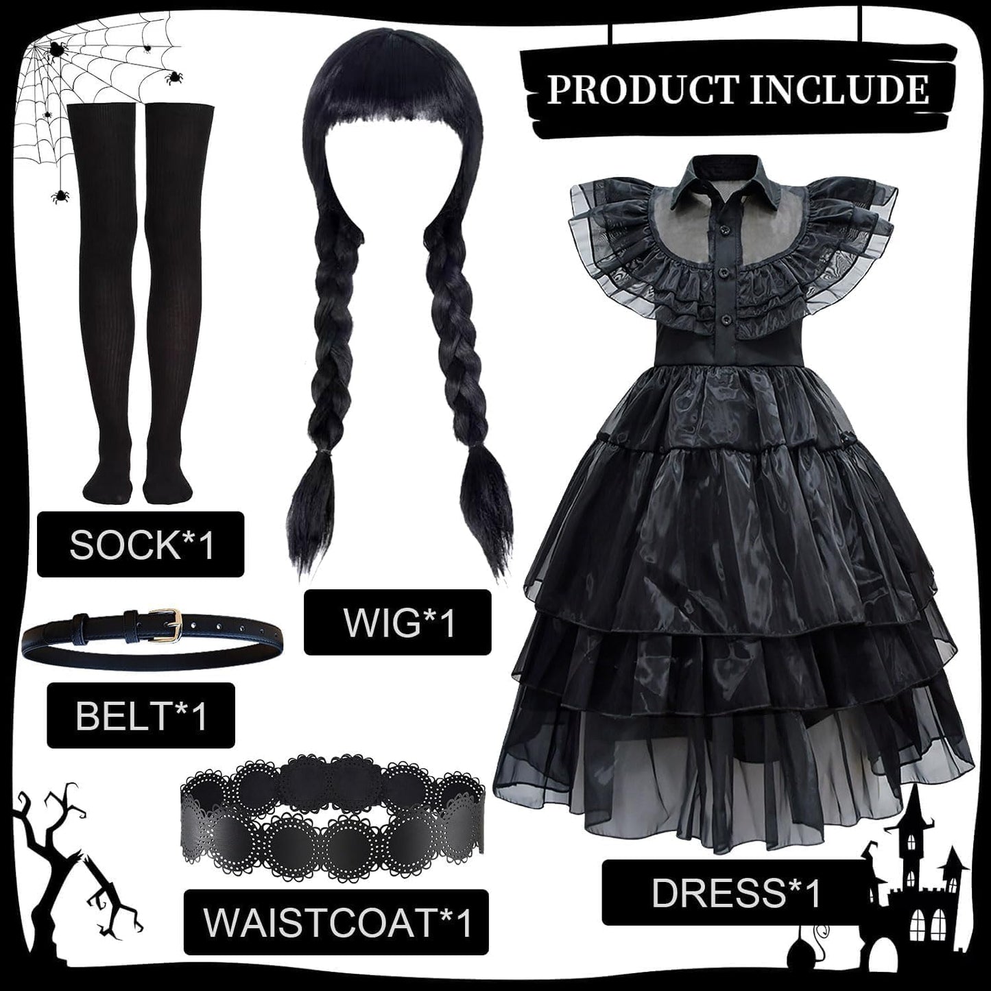 Sunshine Smile Costum Wednesday pentru fete