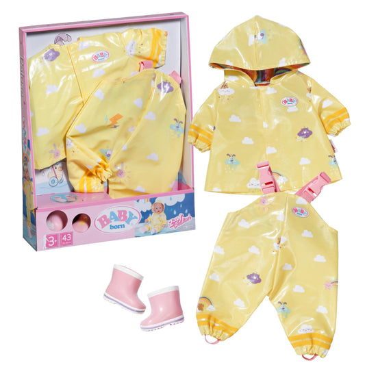 Costum Deluxe Regen pentru BABY born cu impermeabil, pantaloni de ploaie și cizme din cauciuc pentru păpuși de 43 cm, 836460 Zapf Creation