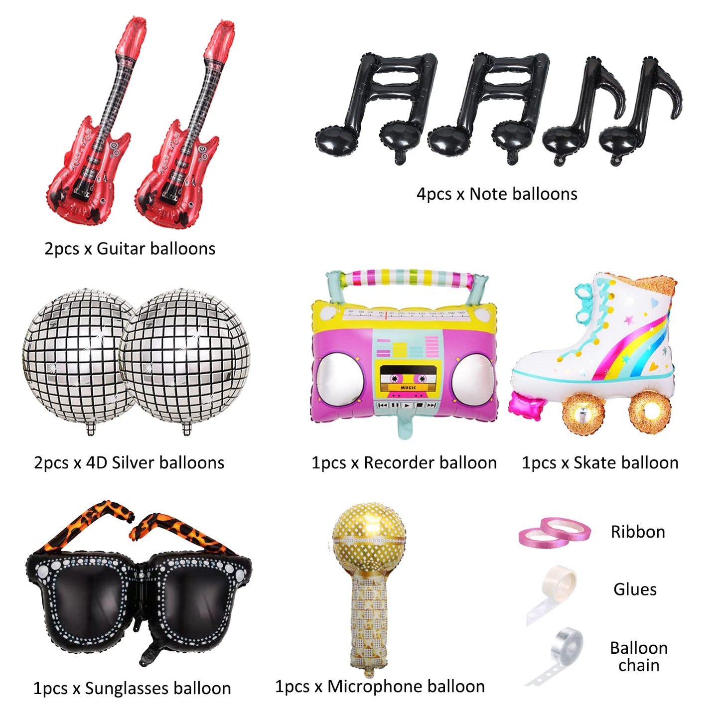Finypa Set Decorațiuni Petrecere Retro Disco, 139 piese