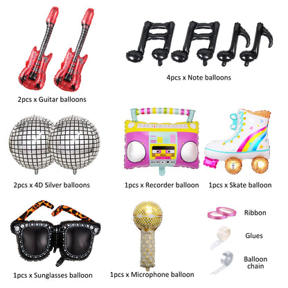 Finypa Set Decorațiuni Petrecere Retro Disco, 139 piese