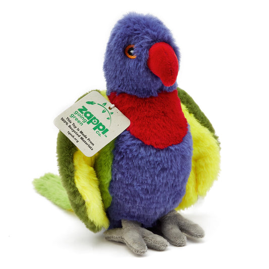 Zappi Co Jucărie de pluș Rainbow Lorikeet 100% reciclată 21 cm Jucărie moale și pufoasă pentru copii nou-născuți