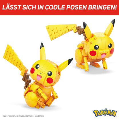 Mega Pokémon GMD31 Figurină Pikachu medie de asamblat 10 cm mobil compatibil cu Mega Construx jucărie pentru copii de la 7 ani