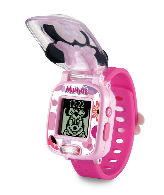 VTech Minnies Lernuhr Ceas de mână educativ cu cronometru, timer și alarmă pentru copii 3-6 ani (limba germană)