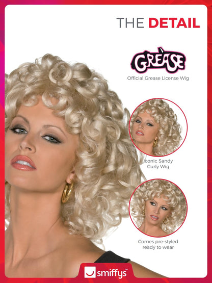 Peruca Smiffys Sandy din ultima scenă a filmului Grease, Blondă, Curbată