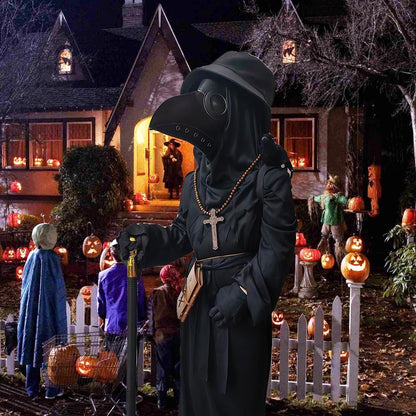 Lubolee Pestdoktor Set de costum pentru copii Halloween Carnaval 4-12 ani (negru)