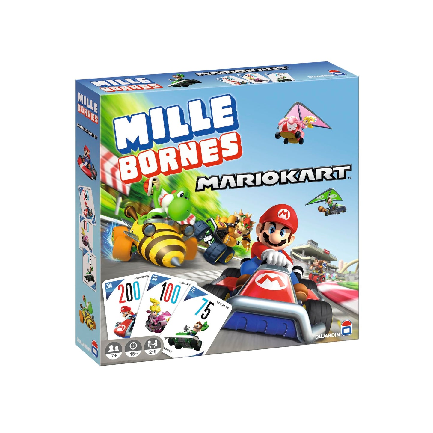 Dujardin Mille Bornes Mario Kart Joc de societate Câștigă primul 1000 km de la 7 ani