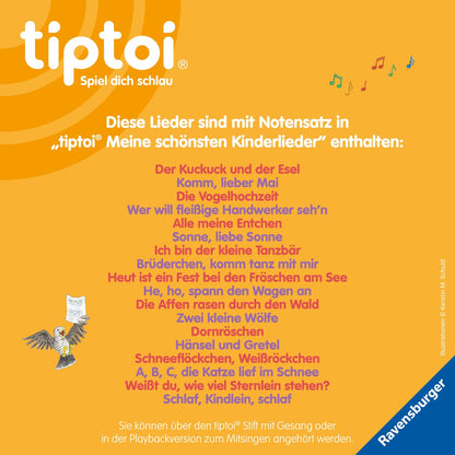Ravensburger tiptoi Starter-Set Plus 00159: Stilou și cartea „Cele mai frumoase cântece pentru copii” - Plus stație de încărcare [Exclusiv pe Amazon]