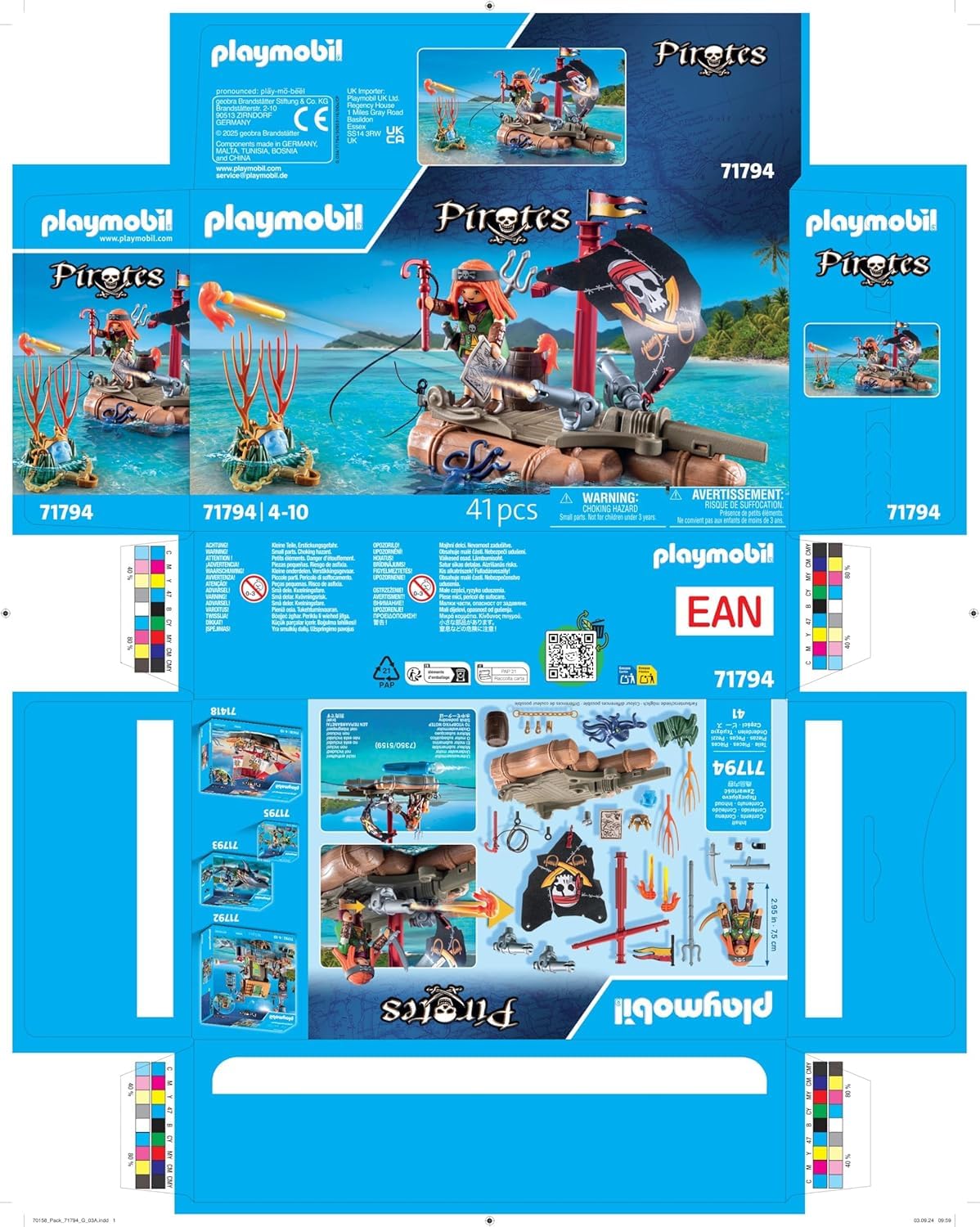 PLAYMOBIL 71794 Pluta Piraților cu Figurine, 4+ ani