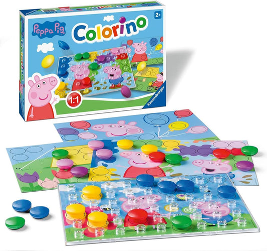 Ravensburger - Colorino Peppa Pig, Joc Educațional și Creativ, Cadou pentru Băieți și Fete de la 2 Ani