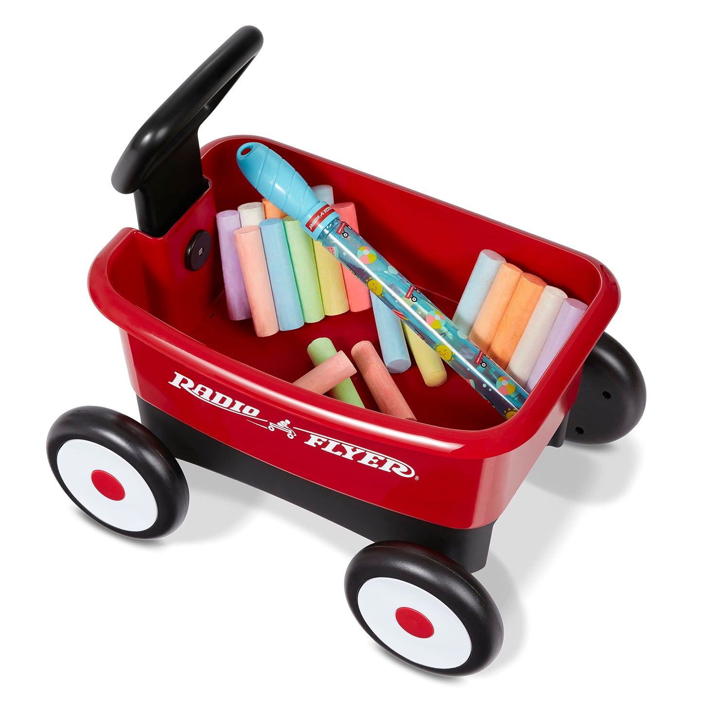 Radio Flyer Push & Pull Walker Wagon Cărucior 2-în-1 pentru copii 1-4 ani (roșu)