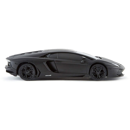 Mașină RC CMJ Lamborghini Aventador cu faruri funcționale, control de la distanță, scară 1:24, 2,4 GHz, jucărie excelentă (Negru)