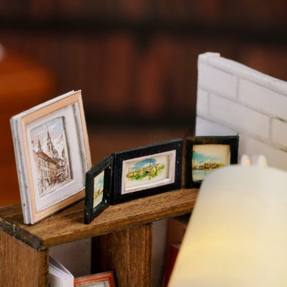 Cuteefun DIY Casa de Păpuși Miniaturală pentru Începători, Casa de Păpuși Miniaturală de Construit, Kit de Miniaturi cu Unelte, Set de Crafting pentru Casuțe din Lemn (Moment Confortabil)
