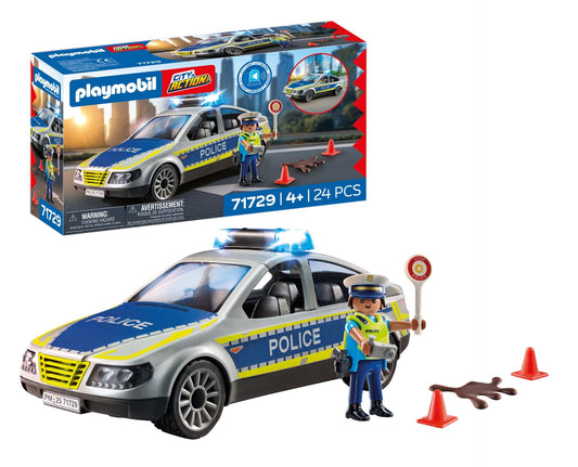 PLAYMOBIL City Action Set de joacă Poliție Mașină de patrulare cu figurina polițistului și lumină albastră pentru copii de la 4 ani