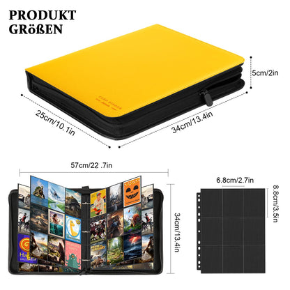 Album pentru cărți de colecție, 9 compartimente, mapă pentru cărți de schimb, 30 pagini, binder pentru până la 540 cărți, cu fermoar pentru cărți de joc, cărți sportive, Ninjago, TCG, MTG.