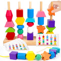 Tosekry Jucărie Montessori lemn, 25 blocuri, 2+ ani
