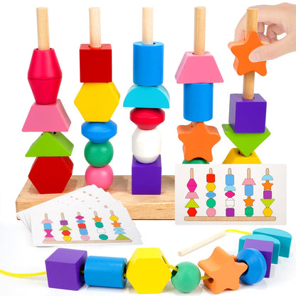 Tosekry Jucărie Montessori lemn, 25 blocuri, 2+ ani